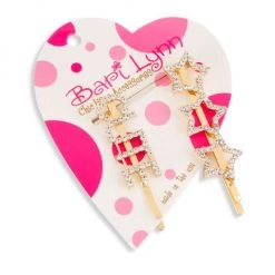 Bari Lynn Girl's 2-Pack Star And Cute Hairclips For Kids