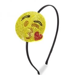 Bari Lynn Girl's Kissy Emoji Crystal-Embellished Headband For Kids