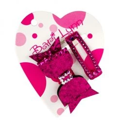 Bari Lynn Girl's 2-Pack Rectangle & Bow Clip Set For Kids