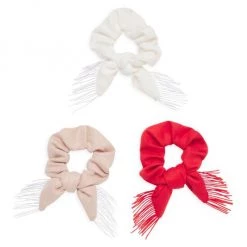 Bari Lynn Girl's 3-Pack Fringe Scrunchie Set For Kids