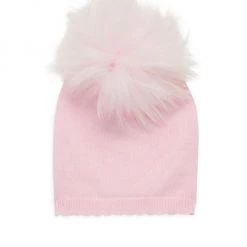 Bari Lynn Baby's Fox Fur & Cotton Hat For Kids Light Pink