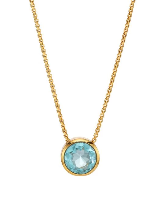 Dean Davidson Signature 22K Goldplated & Blue Topaz Knockout Pendant Necklace 3 Dean Davidson Signature 22K Goldplated & Blue Topaz Knockout Pendant Necklace