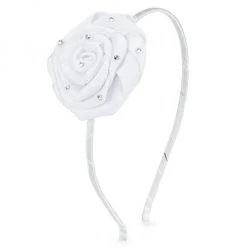 Bari Lynn Rose Satin Headband For Kids