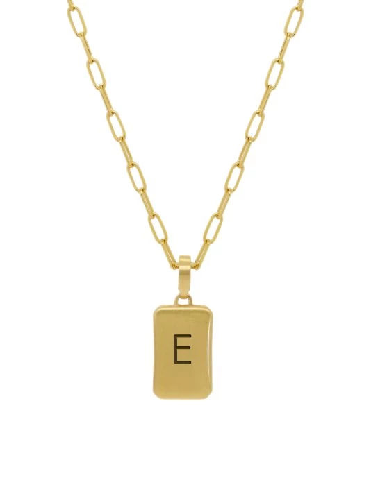 Dean Davidson 22K Gold-Plated 'E' Initial Pendant Necklace 3 Dean Davidson 22K Gold-Plated 'E' Initial Pendant Necklace