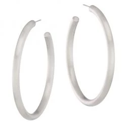 Dean Davidson Large Dune Rhodium-Plated Hoop Earrings