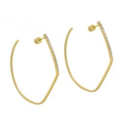 Dean Davidson White Spinel & 22K Goldplated Spire Hoop Earrings