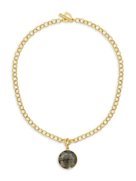 Dean Davidson Signature Collar 22K Gold-Plated & Labradorite Pendant Necklace 3 Dean Davidson Signature Collar 22K Gold-Plated & Labradorite Pendant Necklace
