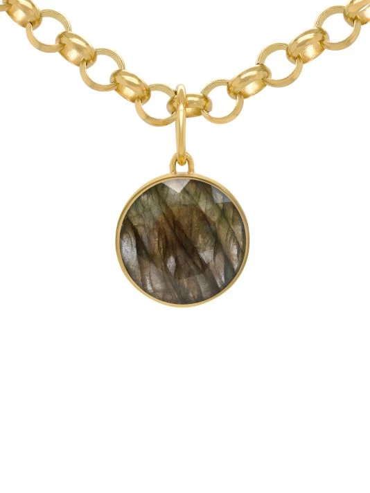 Dean Davidson Signature Collar 22K Gold-Plated & Labradorite Pendant Necklace 4 Dean Davidson Signature Collar 22K Gold-Plated & Labradorite Pendant Necklace - Image 2