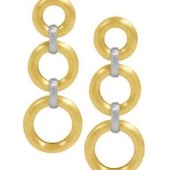 Dean Davidson Dune 22K Goldplated & Rhodium-Plated Linear Triple-Drop Earrings