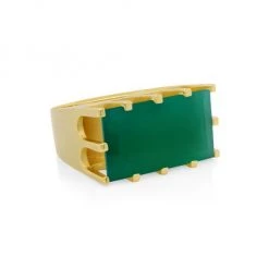 Dean Davidson DD Icons 22K Goldplated Green Onyx Ring