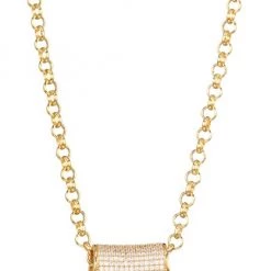 Bari Lynn And Dean Davidson Sales 15 Dean Davidson Core 22K Yellow Goldplated & Cubic Zirconia Signature Tube Pendant Necklace