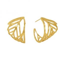 Bari Lynn And Dean Davidson Sales 9 Dean Davidson Origin 22K Goldplated Foliole Hoop Earrings