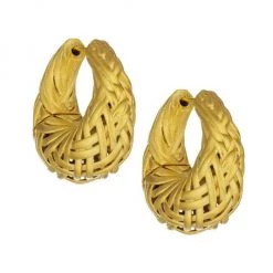 Bari Lynn And Dean Davidson Sales 5 Dean Davidson Bali 22K Yellow Goldplated Weave Hoop Earrings